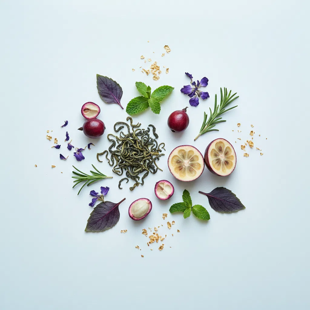 Groene thee bladeren, guarana bessen en garcinia cambogia fruit - groene thee extract voordelen
